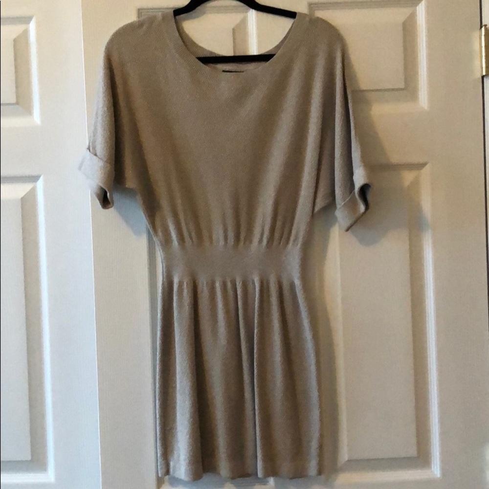 Beige short glittery dress